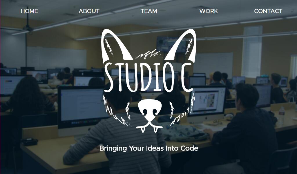 This is the screenshot of the home page of Studio C